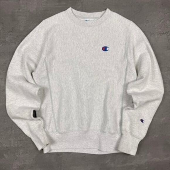 Champion Reverse Weave Gray Crewneck Sweatshirt - Picture 1 of 6